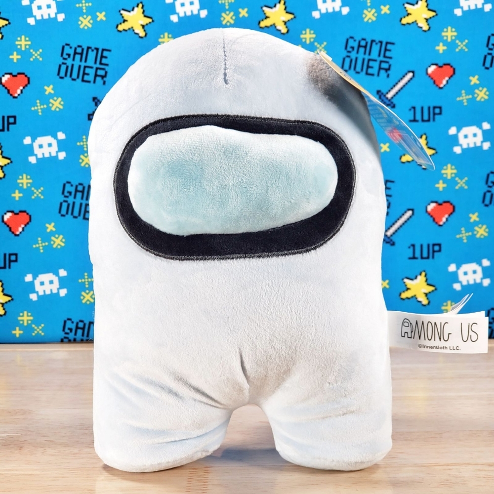 Among Us SILVER WHITE CREWMATE 8" Ultrasoft Stuffed Video Game Plush Toy NWT